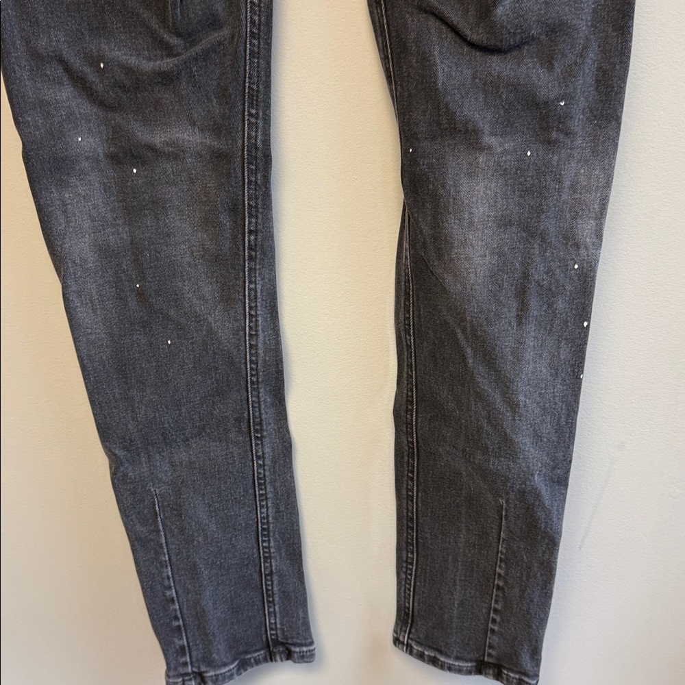 Zara Distressed Paint Splatter Slim Jeans Black 32 x 31 - Picture 7 of 8